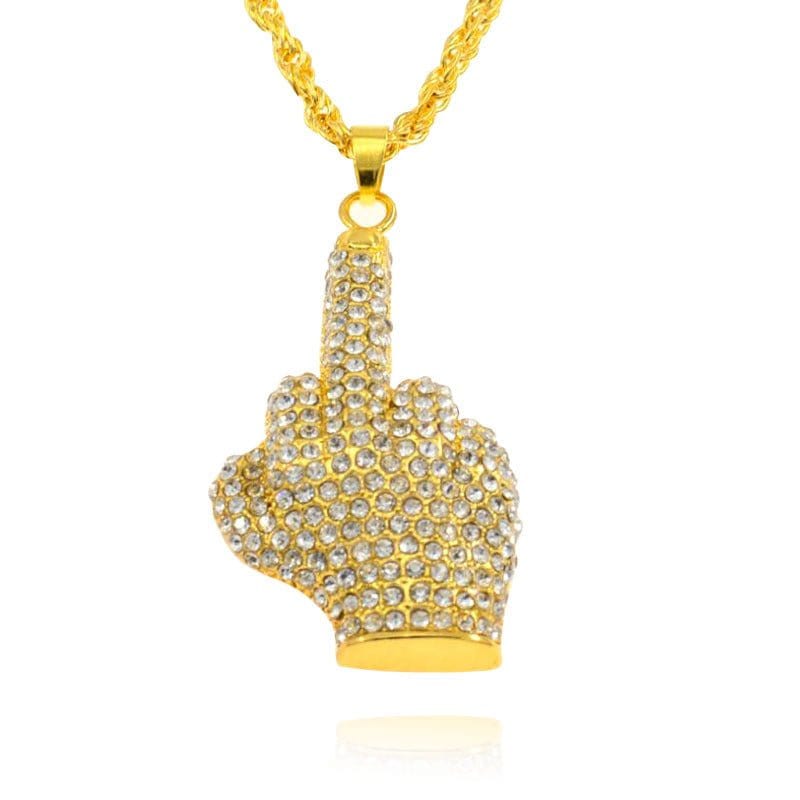 InsensitiviTees™️ Accessories Middle Finger Diamond Necklace