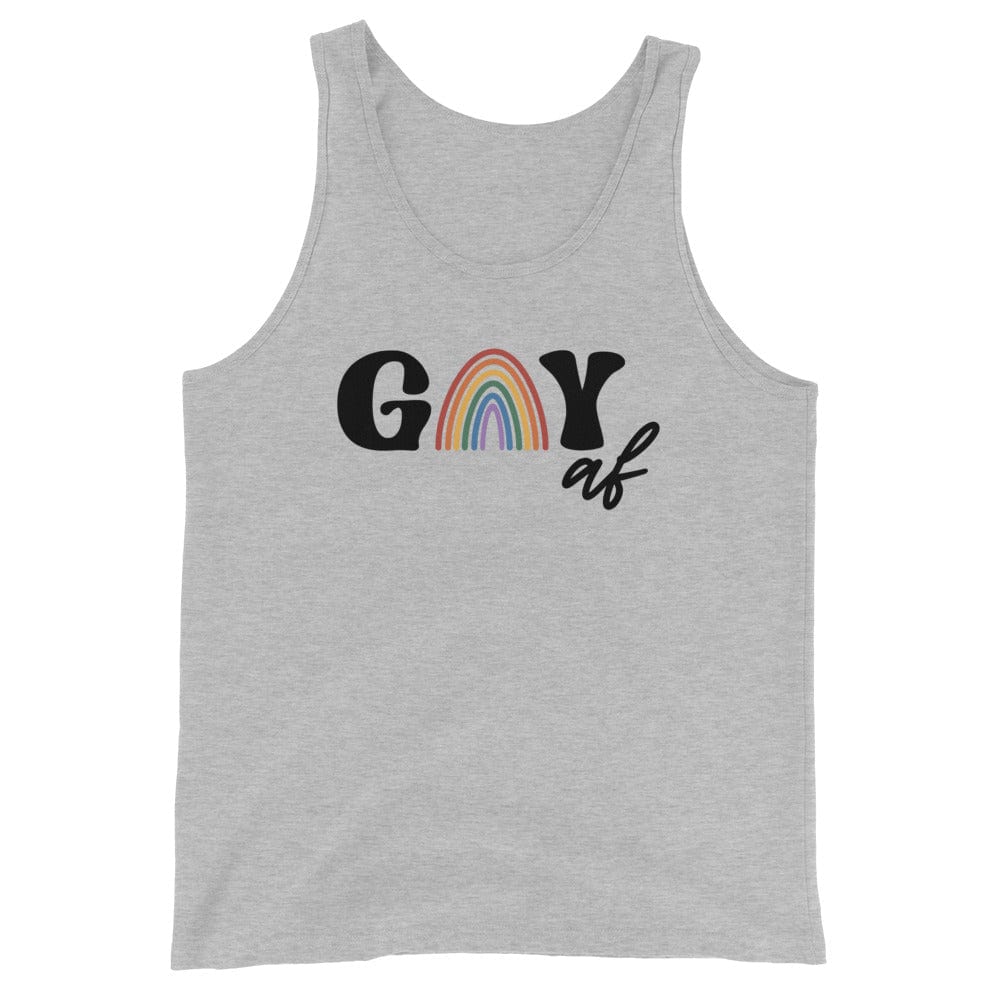 InsensitiviTees™️ Athletic Heather / S Gay AF Unisex Tank Top