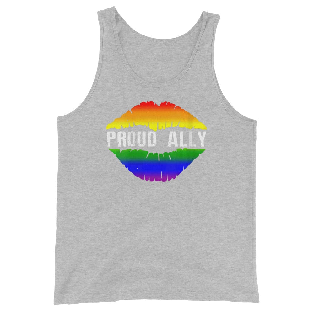 InsensitiviTees™️ Athletic Heather / S Proud Ally Unisex Tank Top