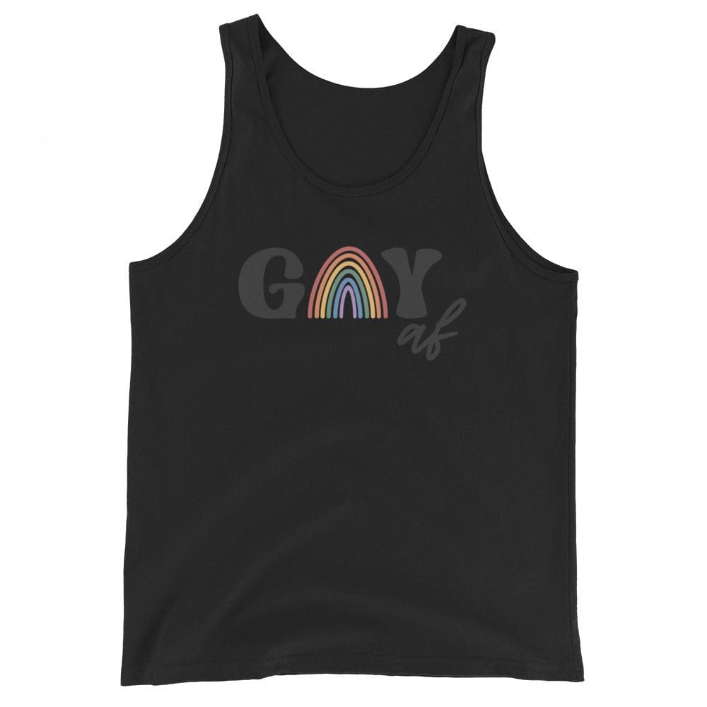 InsensitiviTees™️ Black / S Gay AF Unisex Tank Top