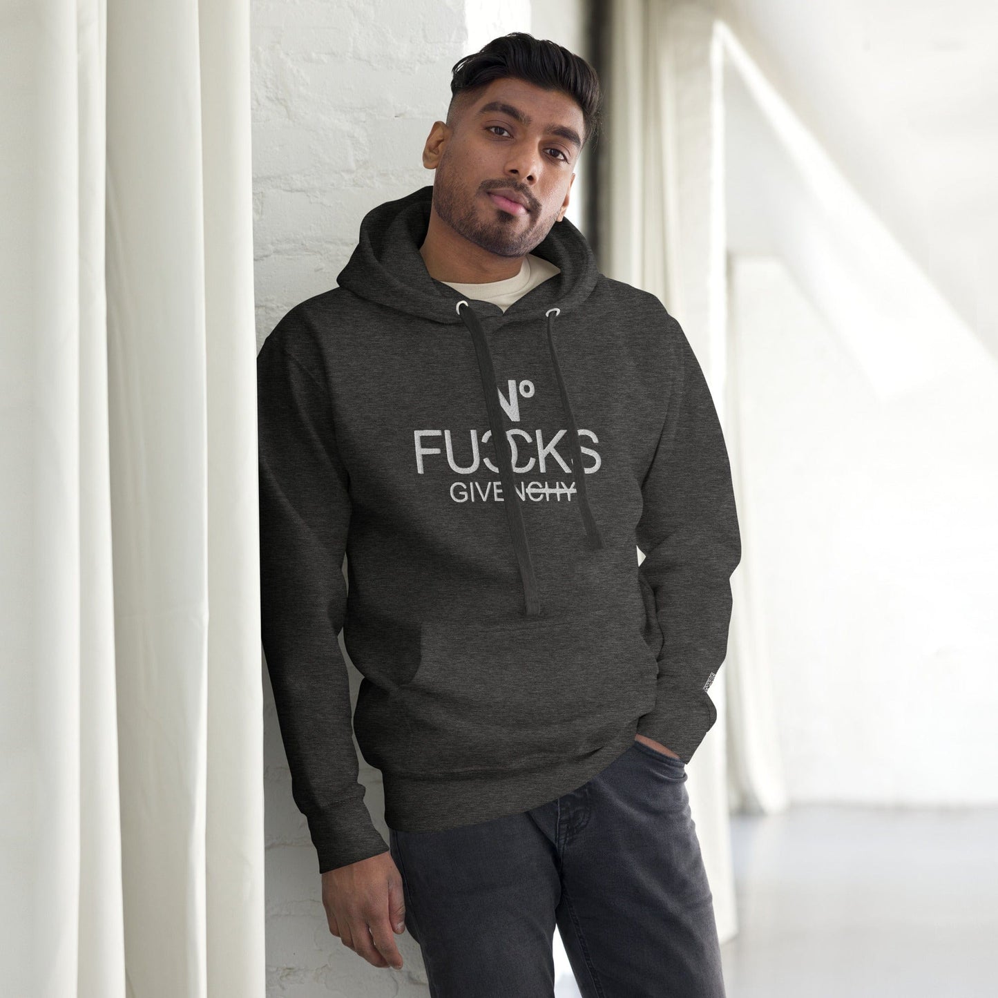 InsensitiviTees™️ Charcoal Heather / S No Fucks Given Unisex Hoodie