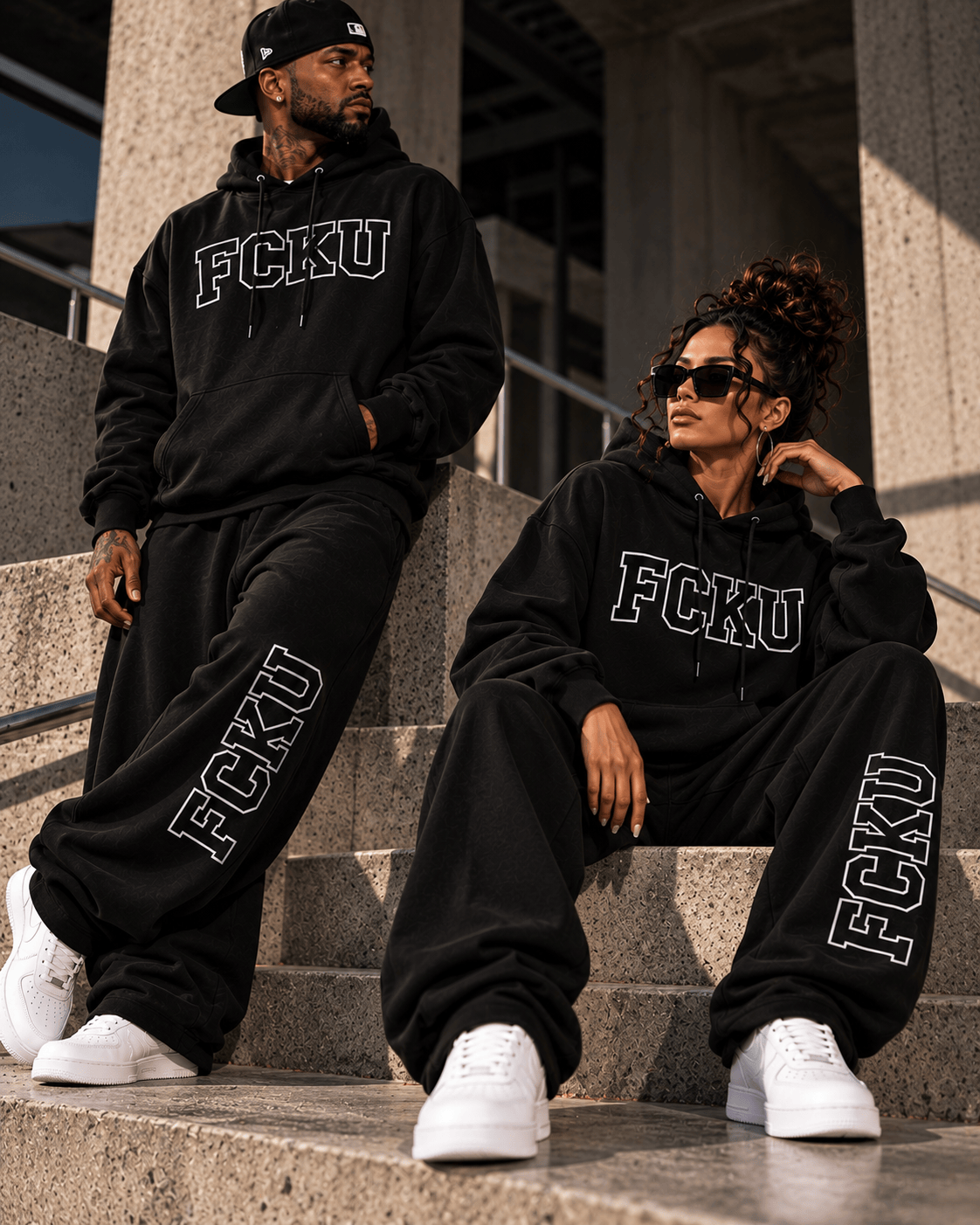 InsensitiviTees™️ DIRECT-TO-FABRIC FCKU Wide-Leg Sweatpants