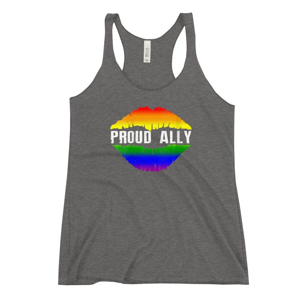 InsensitiviTees™️ Grey Triblend / S Proud Ally Women's Racerback Tank