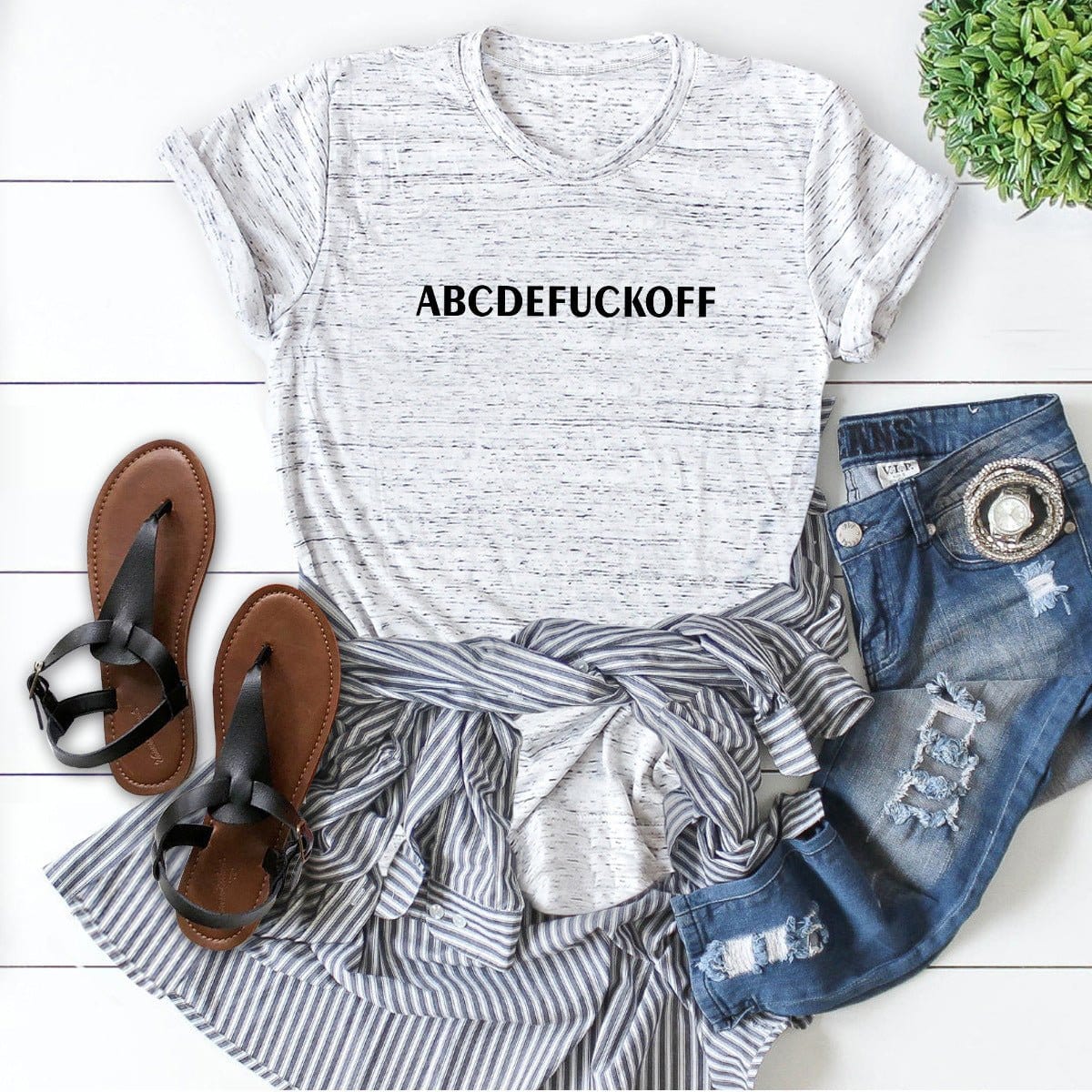 InsensitiviTees™️ IT Heather Gray / S Fuck Off Short Sleeve Women's T-shirt