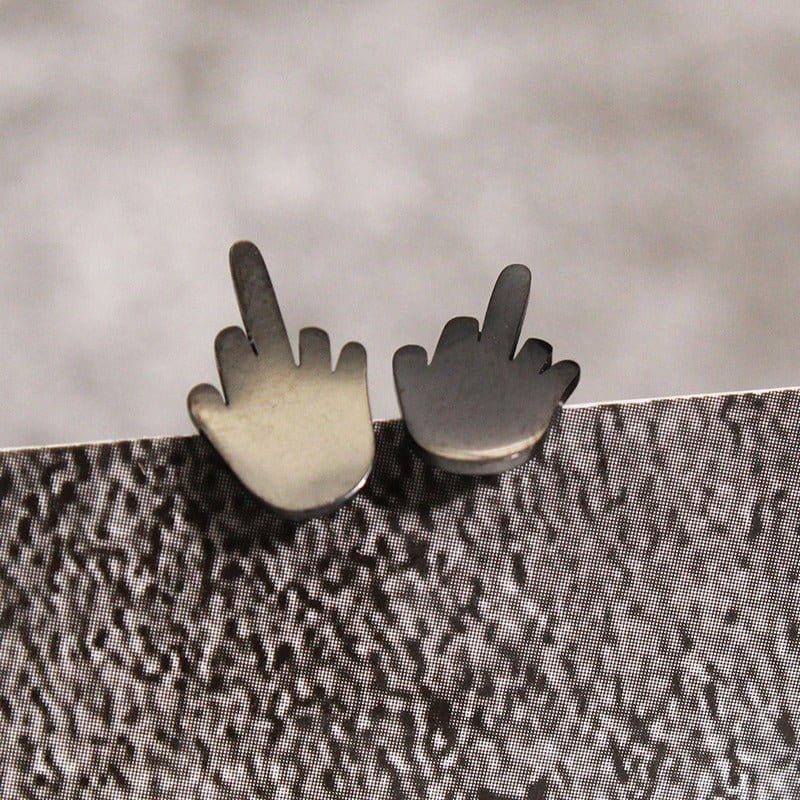 InsensitiviTees™️ Jewelry Middle Finger Earrings Finger Earrings