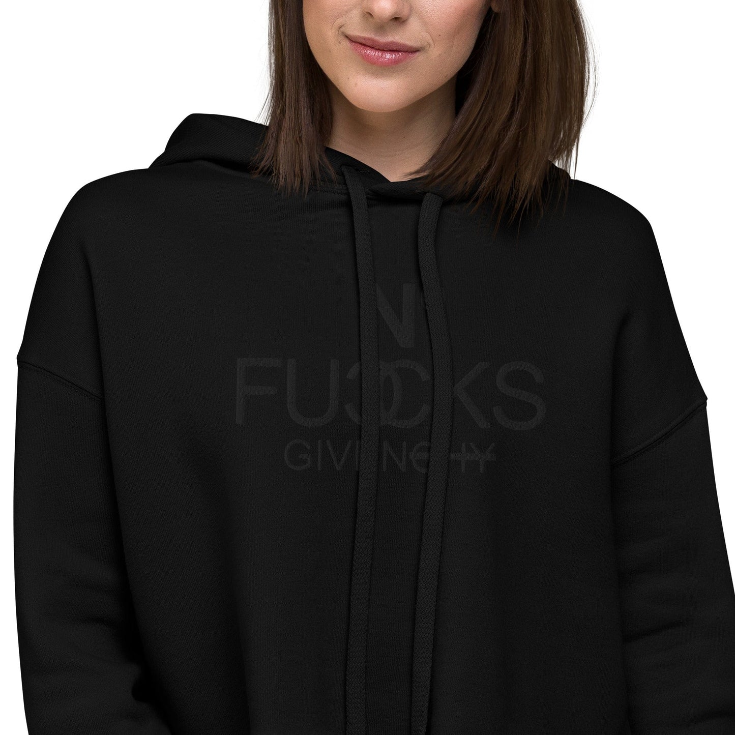 InsensitiviTees™️ No Fucks Given Crop Hoodie