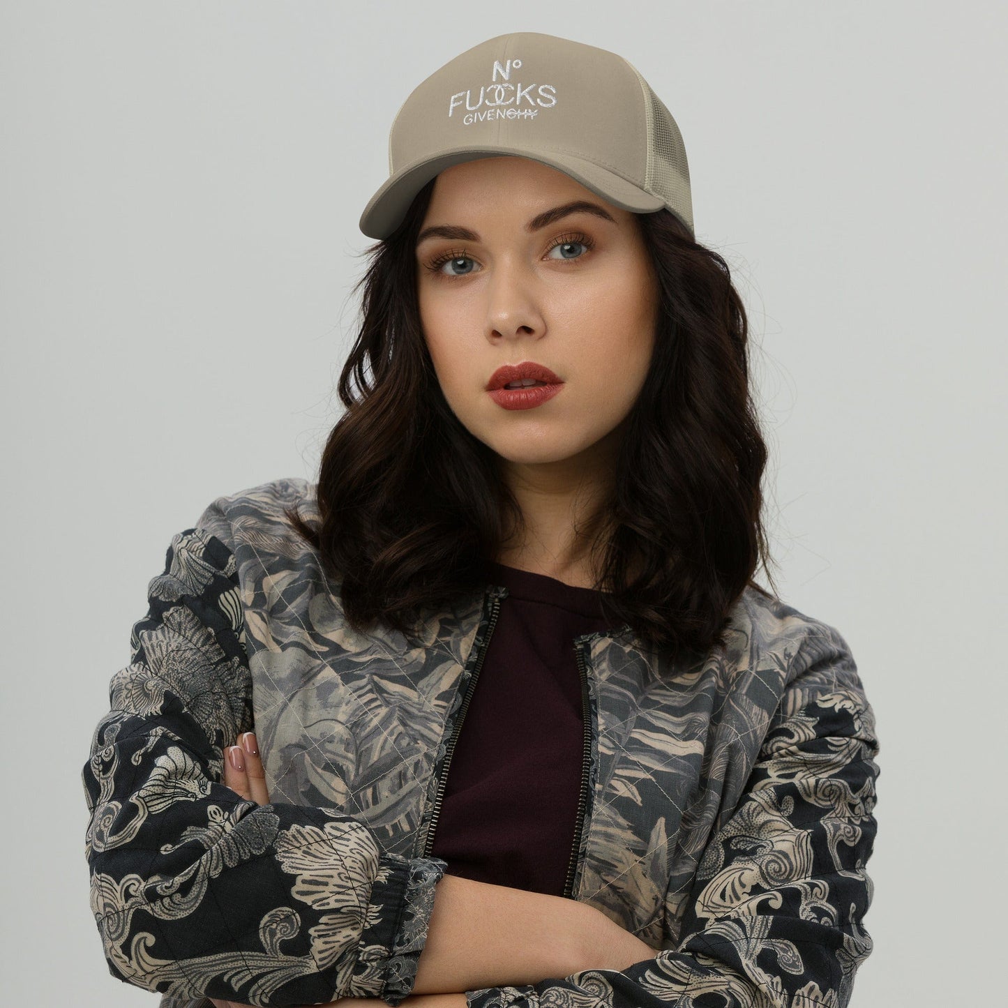 InsensitiviTees™️ No Fucks Given Embroidered Snapback Trucker Hat
