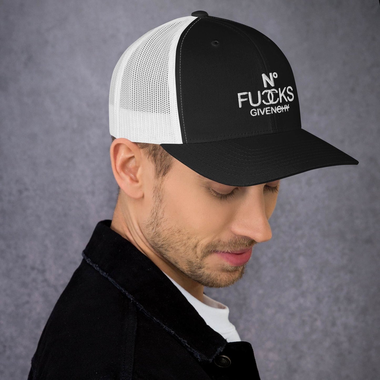 InsensitiviTees™️ No Fucks Given Embroidered Snapback Trucker Hat