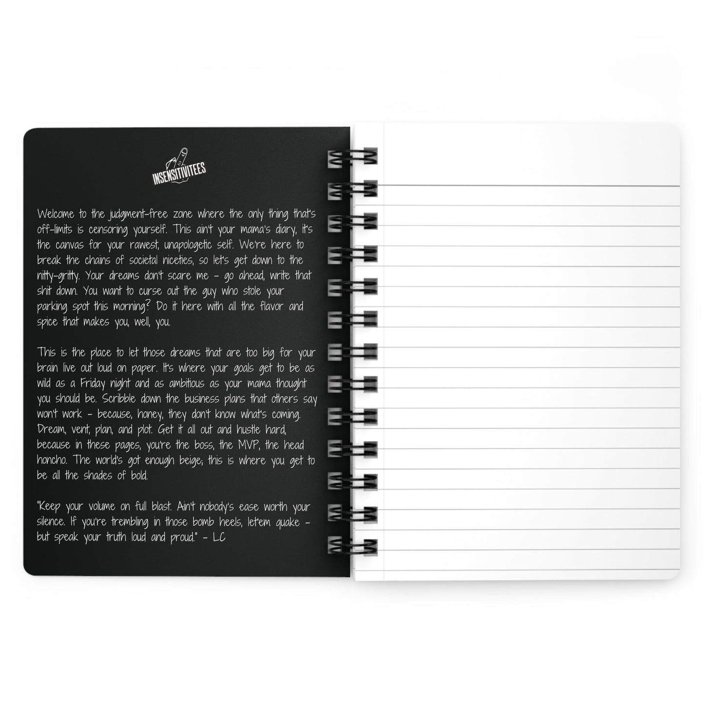 InsensitiviTees™️ Paperback Say It Silent Journal