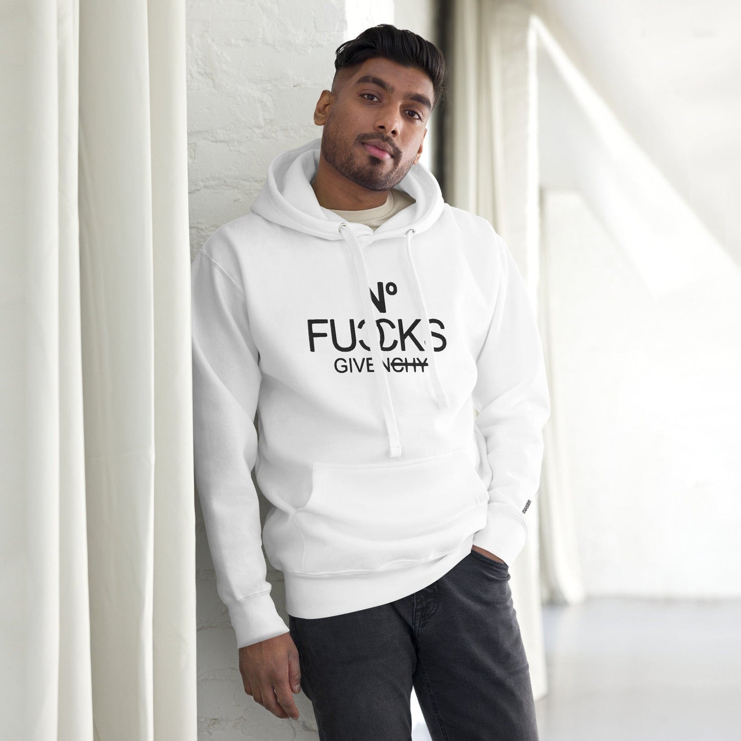 InsensitiviTees™️ White / S No Fucks Given Unisex Hoodie