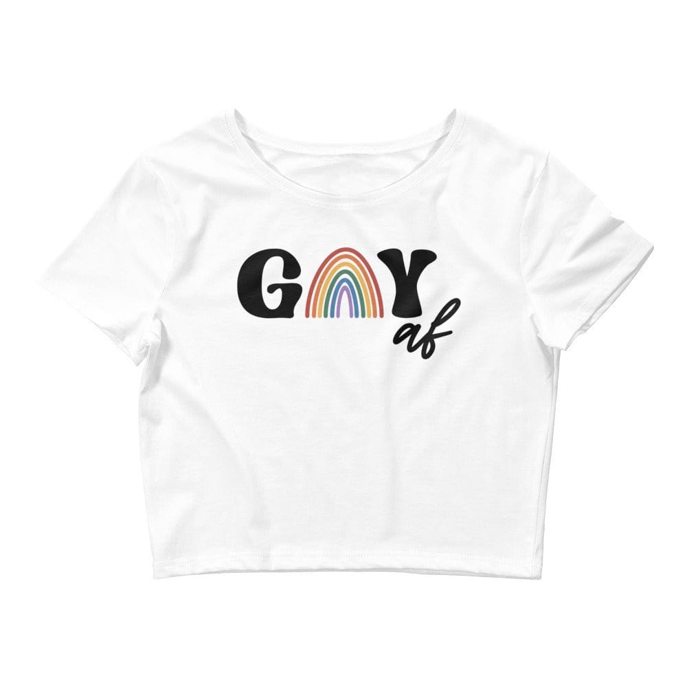 InsensitiviTees™️ White / XS/SM Gay AF Women’s Crop Tee