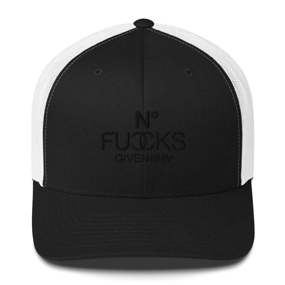 InsensitiviTees™️ Black/ White No Fucks Given Snapback Trucker Hat