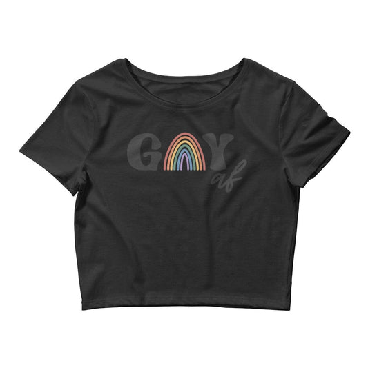 InsensitiviTees™️ Black / XS/SM Gay AF Women’s Crop Tee