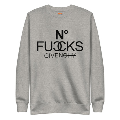 InsensitiviTees™️ Carbon Grey / S No Fucks Given Unisex Premium Sweatshirt