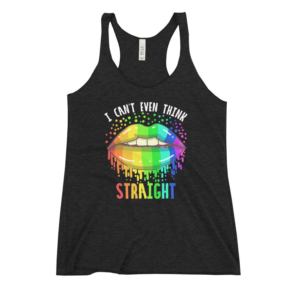 InsensitiviTees™️ Charcoal-Black Triblend / S Can't Think Straight Women's Racerback Tank