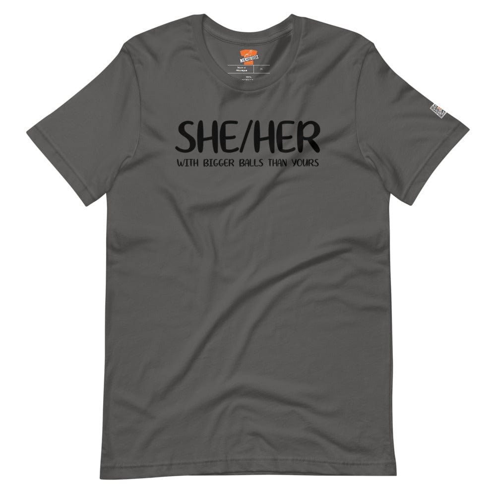 InsensitiviTees™️ Dark Gray / S She/Her Pronouns Short-sleeve unisex t-shirt