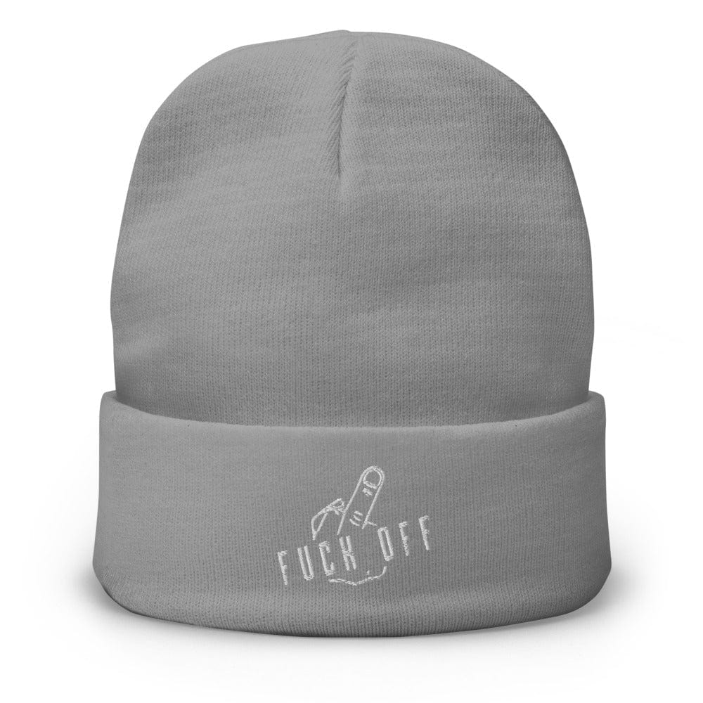 InsensitiviTees™️ Gray F*ck Off Embroidered Beanie