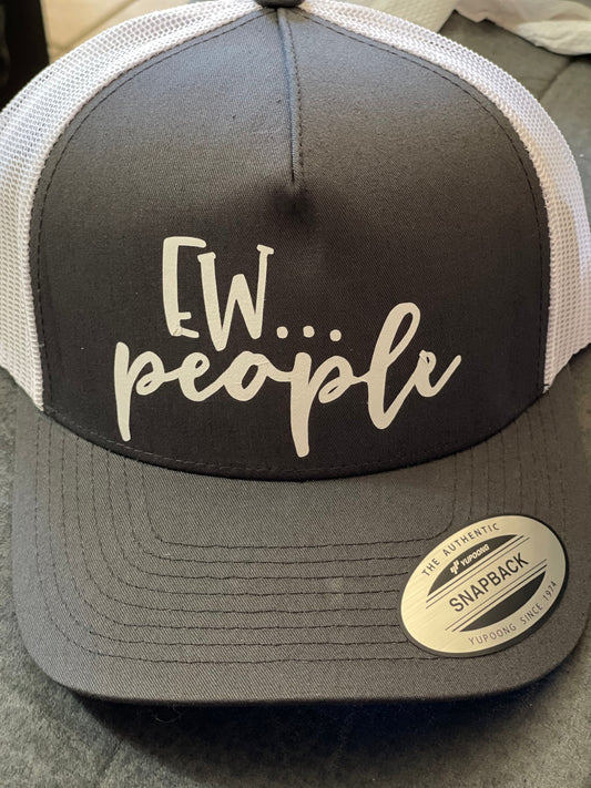 InsensitiviTees™️ Gray/White Ew…People SnapBack Hat