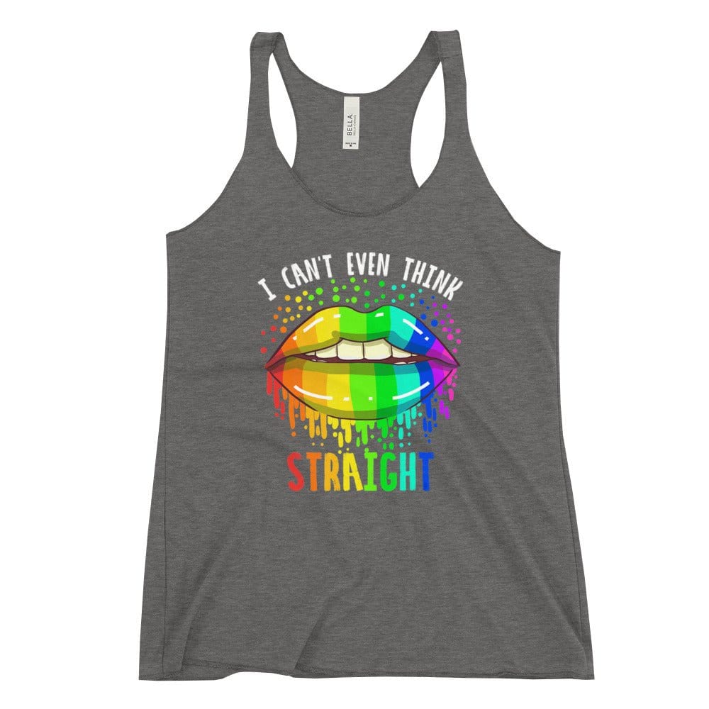 InsensitiviTees™️ Grey Triblend / S Can't Think Straight Women's Racerback Tank