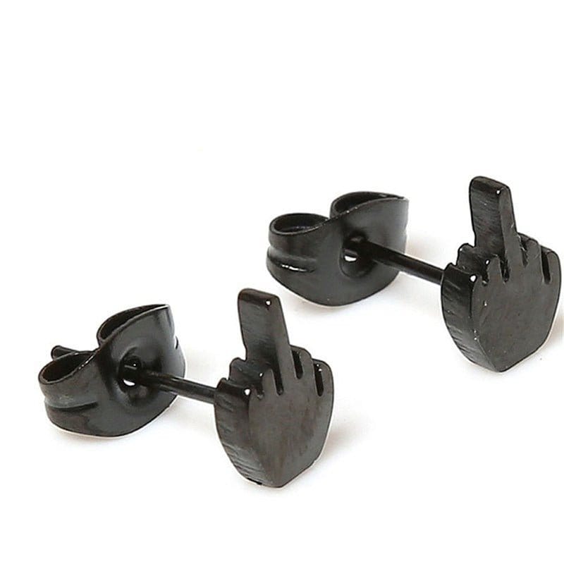 InsensitiviTees™️ Jewelry Black Middle Finger Earrings Finger Earrings