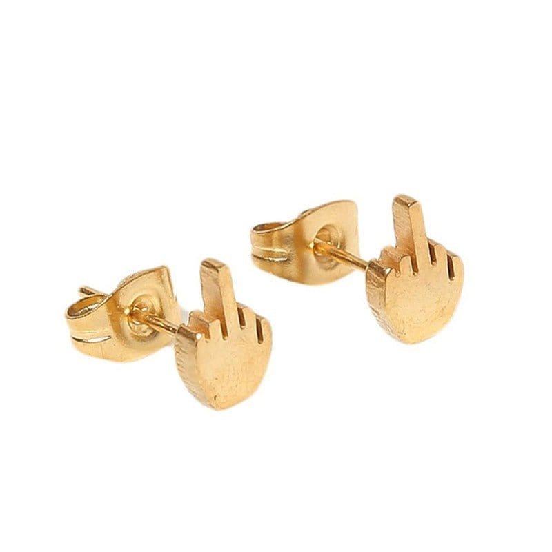 InsensitiviTees™️ Jewelry Gold Middle Finger Earrings Finger Earrings