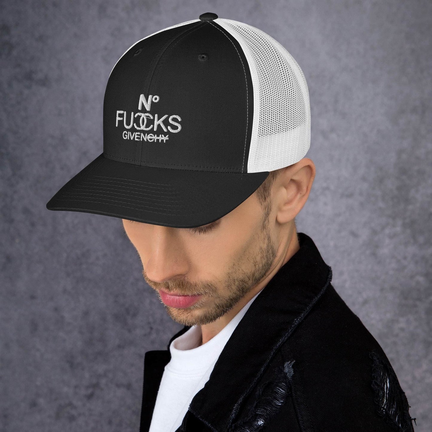 InsensitiviTees™️ No Fucks Given Embroidered Snapback Trucker Hat