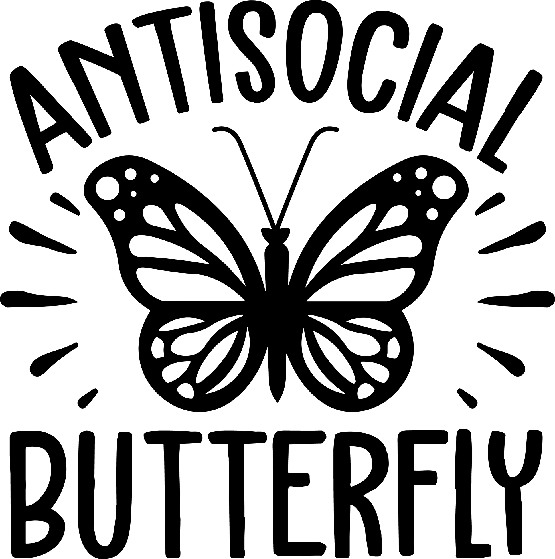 InsensitiviTees™️ Stickers Antisocial Butterfly Sticker