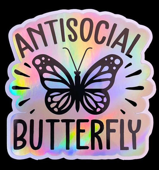 InsensitiviTees™️ Stickers Holographic Antisocial Butterfly Sticker