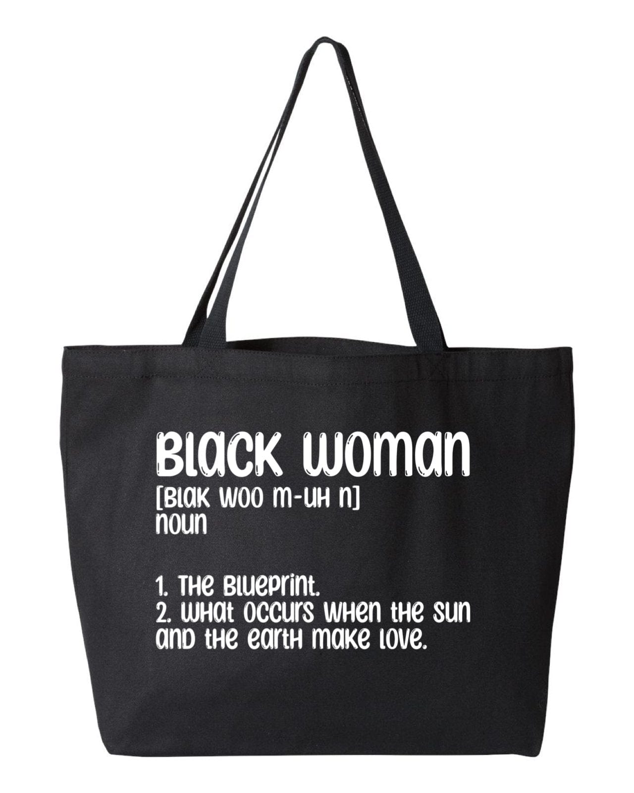 InsensitiviTees™️ Tote Bag Black Woman Burlap Tote