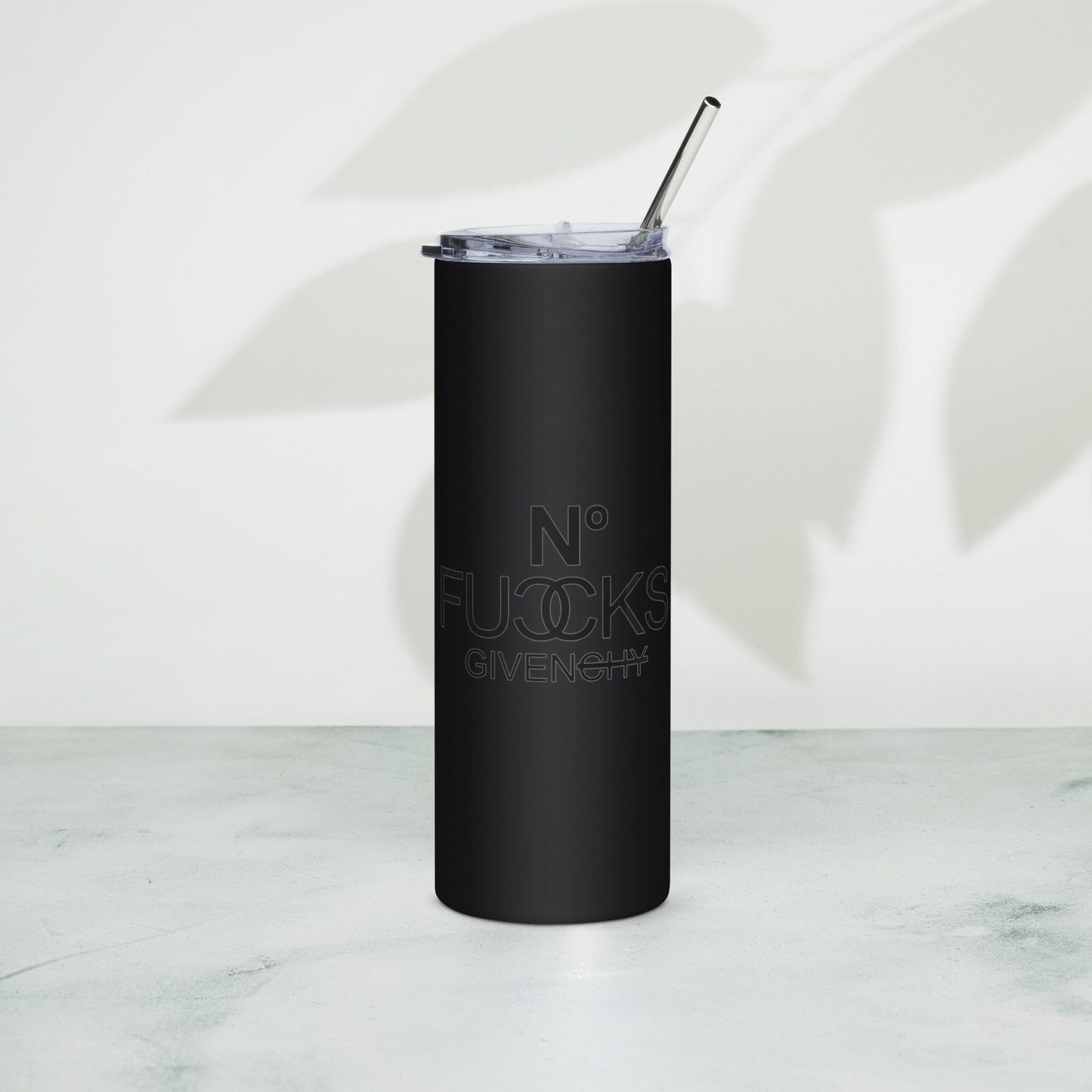 InsensitiviTees™️ Black No Fucks Given Stainless steel tumbler
