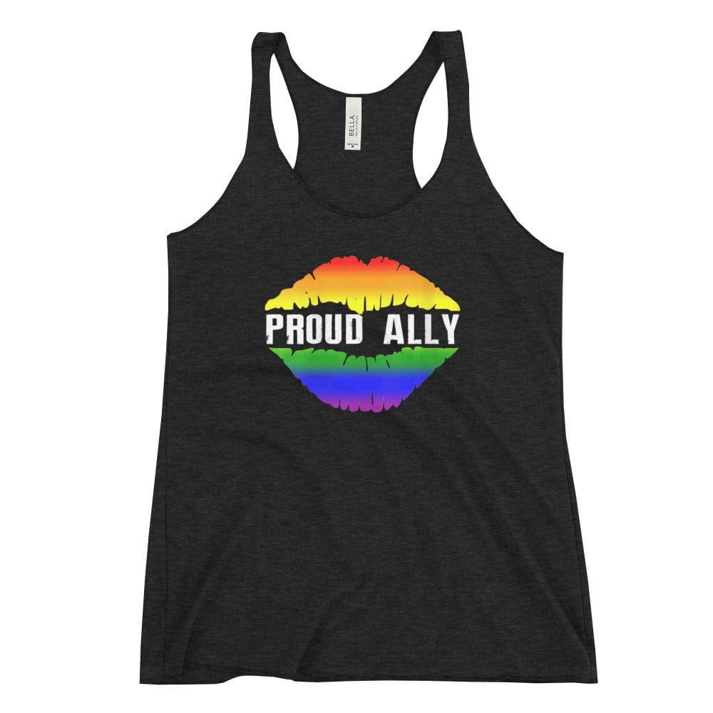 InsensitiviTees™️ Charcoal-Black Triblend / S Proud Ally Women's Racerback Tank