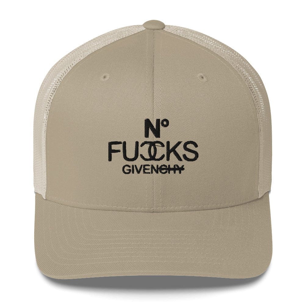 InsensitiviTees™️ Khaki No Fucks Given Snapback Trucker Hat